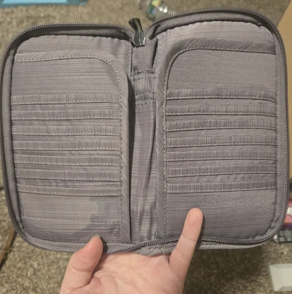 Lug Quilted Wallet in Soft Gray - Picture 2 of 5